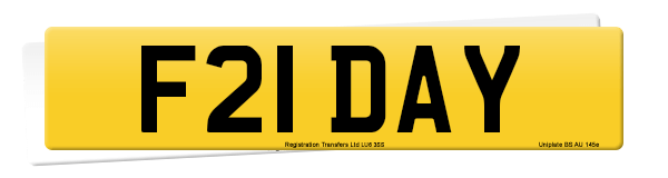 Registration number F21 DAY